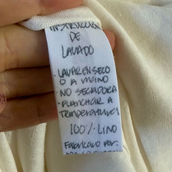 Maruca Novelo Asymmetrical Hem Midi Linen Dress in Ivory S NWOT - Picture 9 of 14